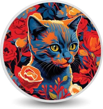OEM Moneda Plateada Floral Feline Blaze De 1 Oz