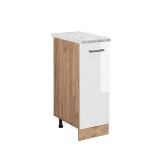 Vicco Armario De Farmacia R-line, Blanco Alto Brillo, 30 Cm Et M&aacute;rmol