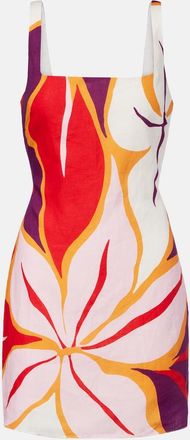 Cala de la Cruz Siela floral linen minidress