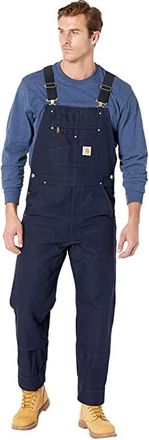Carhartt Work in Progress Relaxed Fit Duck Bib Overalls Mens Casual Pants Navy : 42 30, Cotton