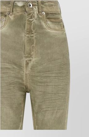 Rick Owens denim high-rise slim-fit flared bootcut trousers