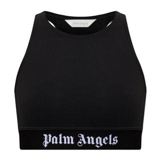 Palm Angels Tops, Dames, Zwart, S, Top met Z-logo