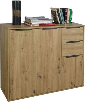 Composad MOBILE MULTIUSO TRE ANTE + DUE CASSETTI LINEA ESPRESSO cm.106 x 35,4 x h. 86,9 - rovere artisan