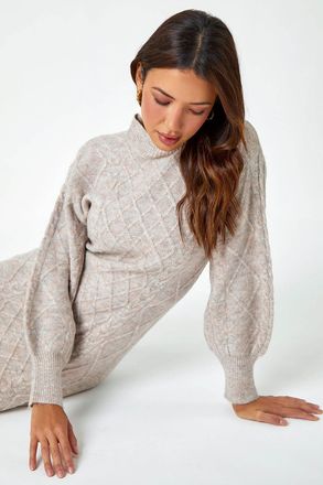 Roman Cable Knit Jumper Stretch Dress