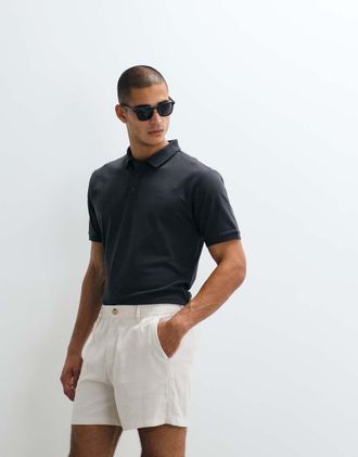 Abercrombie & Fitch YPB - Polo attillata a maniche corte nera-Nero