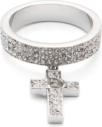 Dior 2010s cross logo ring - Silver