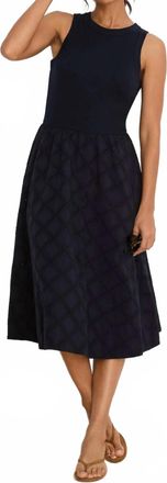 Nic+Zoe Diamond Eyelet Sofia Dress In Dark Indigo