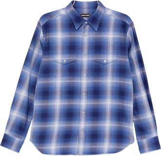 Tom Ford katoenen geruit overhemd