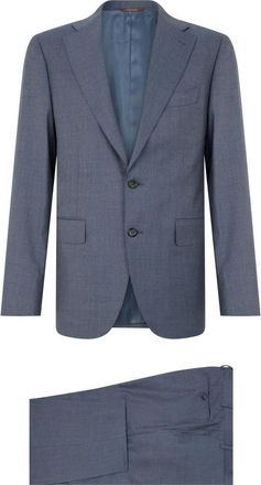 Canali Klassiek gesneden jas - Heren - Business pakken - Blauw - M - Wol - Kostuums