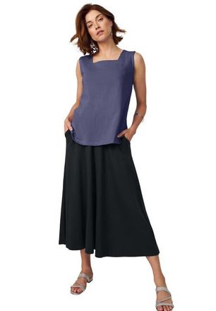 Jessica London Stretch Cotton Square Neck Tank in Deep Dusk at Nordstrom, Size Medium