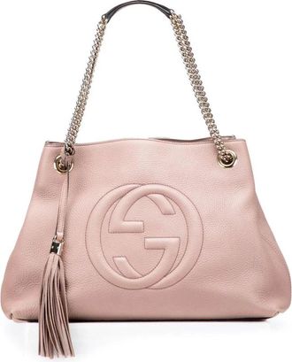 Gucci Pre-owned Tote Bags, female, Pink, Size: ONE SIZE Pre-owned Leather Shoulder Bag
