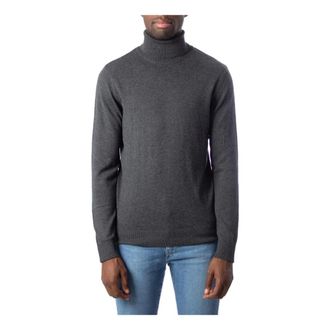 Jack & Jones Jack & Jones, Turtlenecks, male, Gray, Size: 2XL Blue Long Sleeve Knitwear