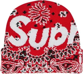 SUPREME Bandana Big Logo Beanie Red FW24BN61-RED
