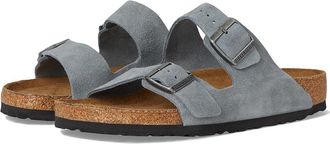Birkenstock Arizona Soft Footbed - Suede (Men) Mens Sandals Basalt Gray : EU 46 (US Mens 13-13.5) Regular, Suede/Textile