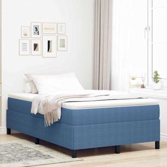 vidaXL Estructura De Cama Azul 120 X 190 Cm Telas De Pana Vidaxl