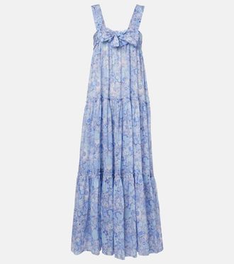 Chlo&eacute; Chlo&eacute; Vestido largo de gasa de algod&oacute;n floral