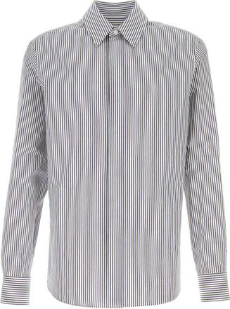 Bottega Veneta White Embroidered Cotton Blend Shirt