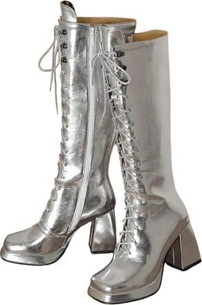 Generic Womens Strap Knee High Boots Thick Heel Short Long Booties Winter Fashion Style Elegant Daily Footwear