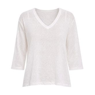 Aragona Long Sleeve Tops, female, White, Size: XS D3370To-110 Linen Top