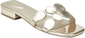 Bandolino Mayla Square Toe Slide Sandal in Gold at Nordstrom, Size 6.5