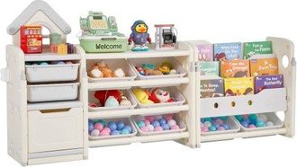 OEM Organizador De Juguetes Para Ni&ntilde;os Con Estanter&iacute;a 4 Niveles Con 10 Compartimentos De Pl&aacute;stico Extra&iacute;bles Ideal Para Sala De Estudio, Dormitorio, Sala 