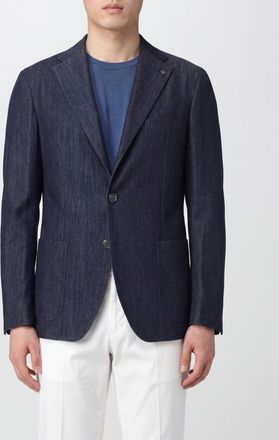 Tagliatore Blazer monopetto in cotone con rever classico e tasche a toppa