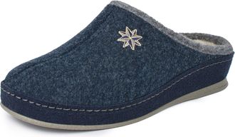 Schawos ladies felt slipper model 2030, warmly lined for cold feet, slip-resistant (navy blue, uk_footwear_size_system, adult, women, numeric, medium, numeric