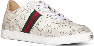 Gucci Womens Low-Top Sneakers Beige Calfskin Trainers