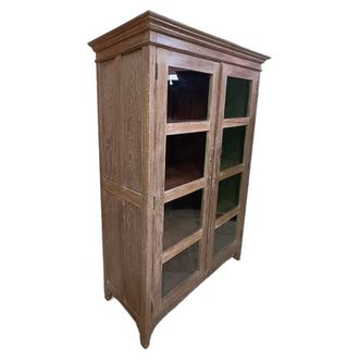 Wanderlust Deco Vitrina de madera acabado artesanal marr&oacute;n 110x45x180 cm