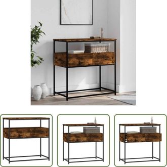 vidaXL vidaXL Tavolo da soggiorno - Tavolino Consolle Rovere Fumo 75x40x75 cm in Legno Multistrato
