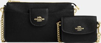 Coach Womens Poppy Crossbody Bag - Black Leather - One Size