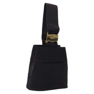 Ferragamo Vala Handbag Canvas Purple Canvas Handbag (Pre-Owned)