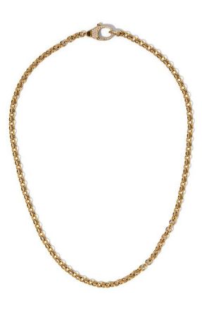 Nadri Gemini Pav&eacute; Clasp Link Chain Necklace in Gold at Nordstrom