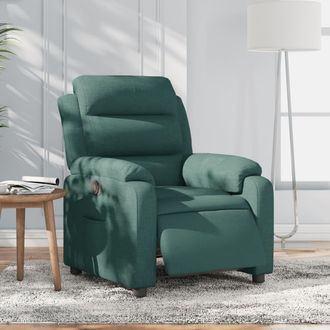 vidaXL Vidaxl - Sill&oacute;n Reclinable El&eacute;ctrico Tela Verde Oscuro