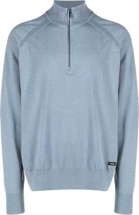 Calvin Klein lyocell-blend quarter-zip jumper - men - Polyester/Lyocell/Spandex/Elastane/Polyamide - M - Blue