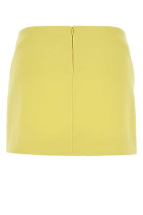 Givenchy Womens Yellow Stretch Crepe Mini Skirt Acidyellow Gonne