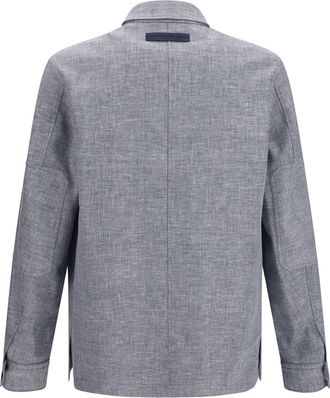 Ermenegildo Zegna Mens Crossover Shirt Jacket Linen Wool And Silk 054