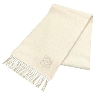 Loewe Pre-owned Scarves, female, Beige, Size: ONE SIZE Pre-owned Wool Cashmere Scarf