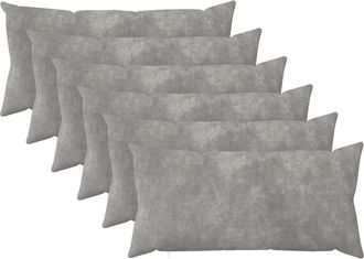 vidaXL Cuscino Heerlen 6 Pz Grigio Chiaro Fleece In Microfibra Vidaxl