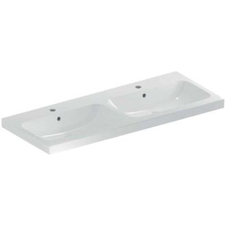 Keramag Geberit Icon Light Lavabo Doble, 120 Cm X 48 Cm, Con 2 Agujeros