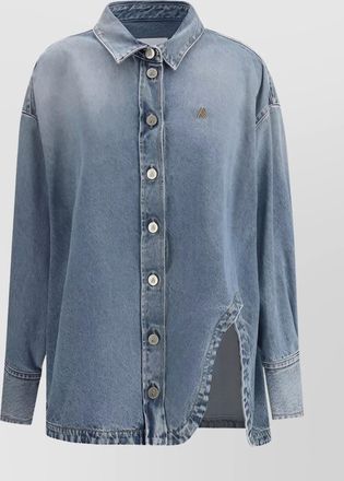 The Attico oversized denim shirt with wide bell sleeves