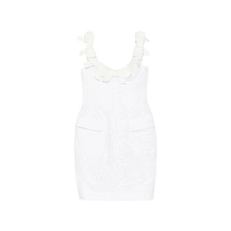 Shushu/Tong Short Dresses, female, White, Size: S Bow Pocket Mini Dress