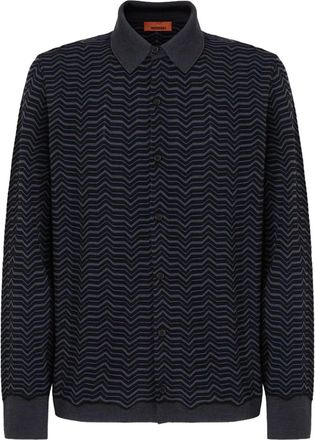 Missoni Camicia con motivo a zigzag - Blu