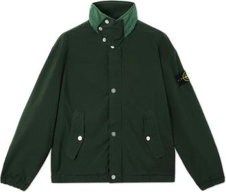 Stone Island Groene jassen met verstelbare kraag - Heren - Zomerjassen - Groen - M - Polyester - Jassen