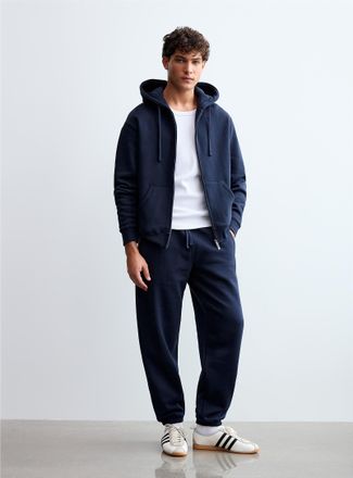 Le 31 Mens Brushed-underside joggers
