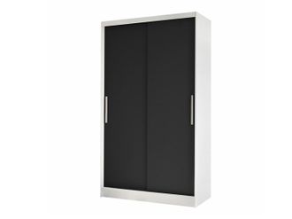 Mirjan24 Mobilier1 - Armario Closico 162, Blanco + Negro, 200x100x58cm, Puertas De Armario: Correderas, N&uacute;mero De Estantes: 0