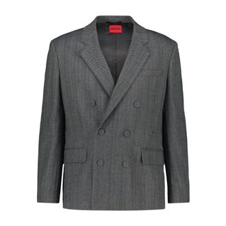 HUGO BOSS Heren, Jassen, Grijs, Maat: XL Leer