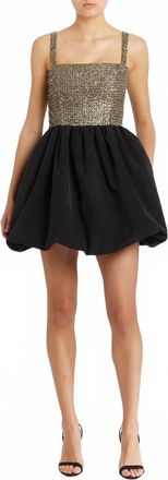 Amanda Uprichard Christine Mini Dress In Gold Black