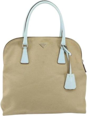 Prada Pre-owned Canvas Handtas - Dames - Vintage Handtas - Beige - ONE Size - Vintage
