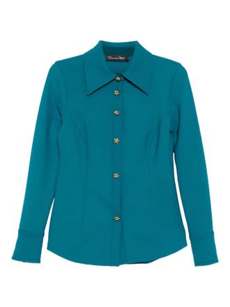 Oscar De La Renta floral buttoned shirt - Blue